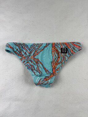 Jolyn Aqua/Orange Europe Bikini Bottom Size S